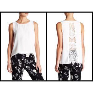 💕BB DAKOTA💕 Lace Panel Sleeveless Blouse ~ Ivory